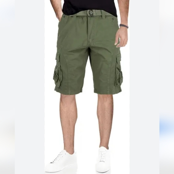 XRay Cargo Shorts Mens 38 Sage OD Military Green Belted New (39x11.5) - Picture 1 of 16